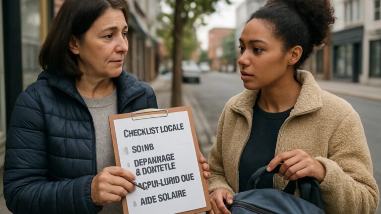 Checklist locale : soins, dépannage à domicile, appui juridique et solaire avant de partir